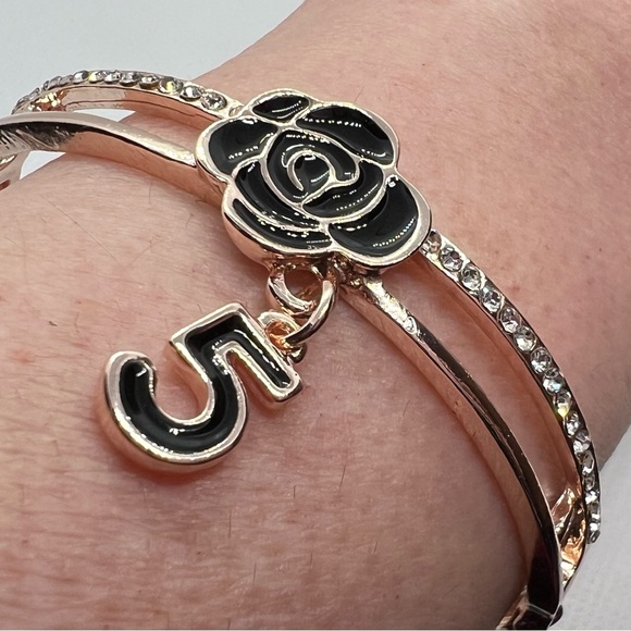 NEW! Fashion Rose Gold Tone Camila #5 Bracelet with Tiny Rhinestones - Stunning! - Picture 10 of 11